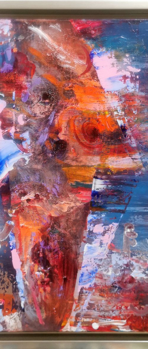 Framed beautiful colors rust beauty enigmatic still life by O KLOSKA by Kloska Ovidiu