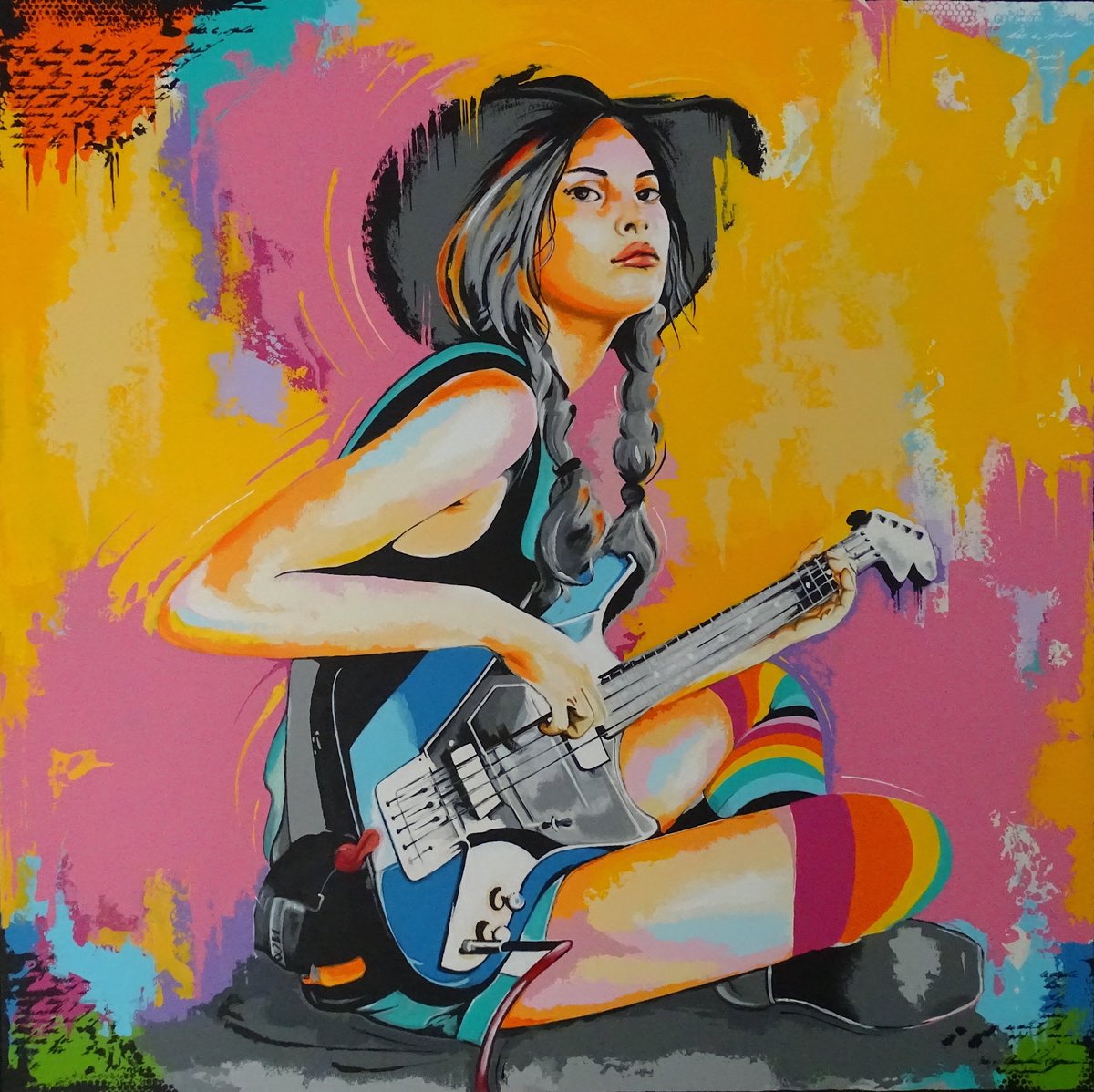 Female guitar player by Livien Rozen