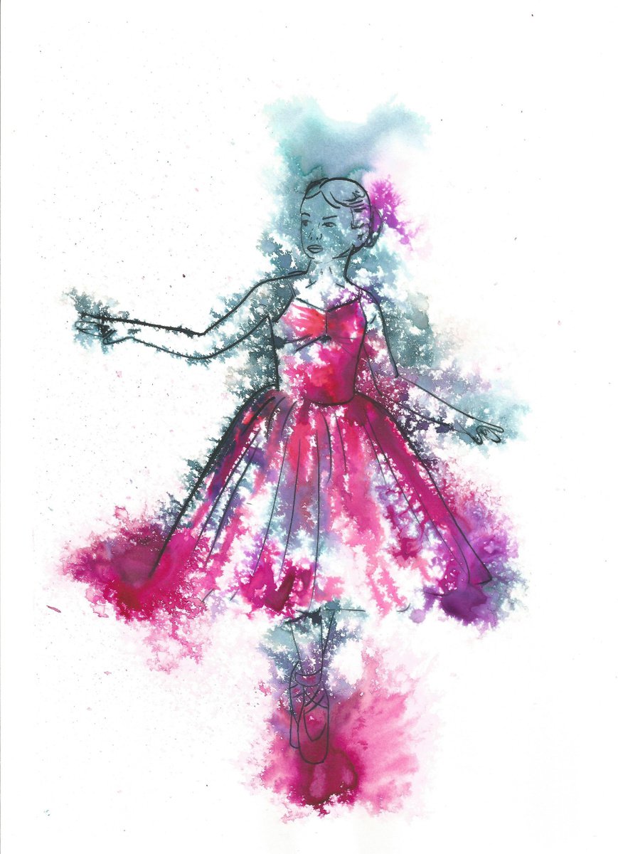 Pink Painting, child dancer, Timid by Dianne Bowell