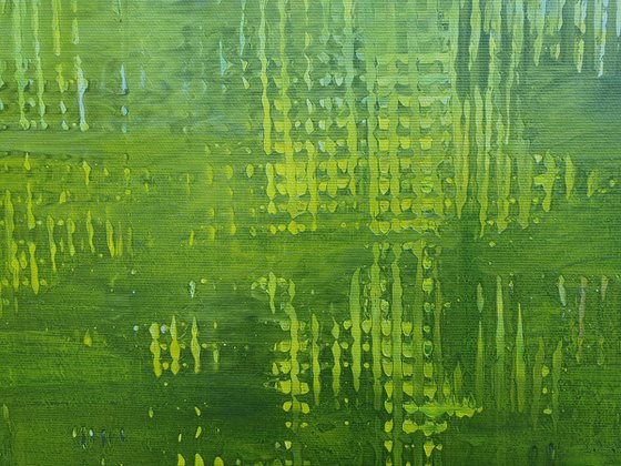 Green fields - minimalistic abstract painting