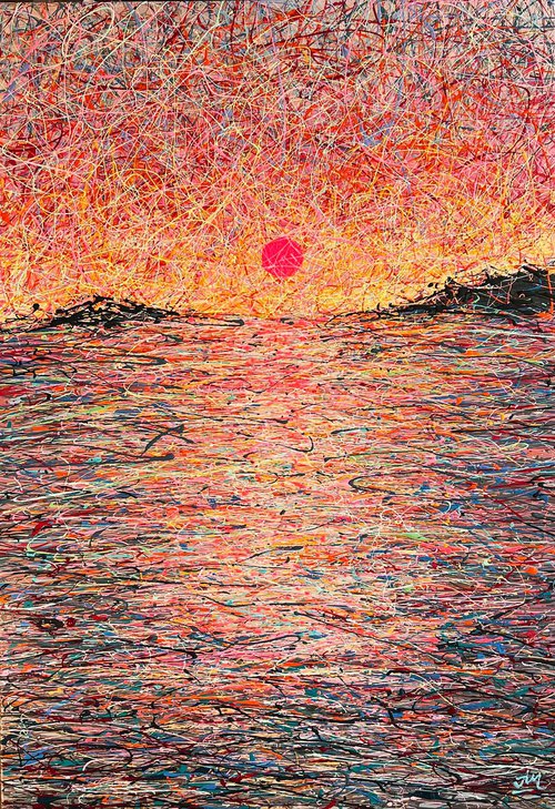 Vibrant sunrise  (stretched) by Nadins ART