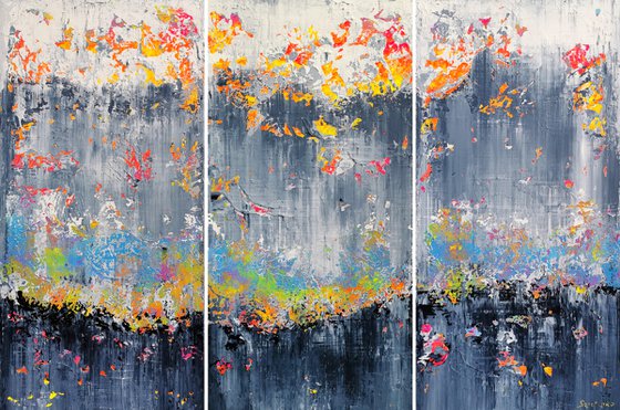 150x100cm. / Abstract triptych / Abstract 2123