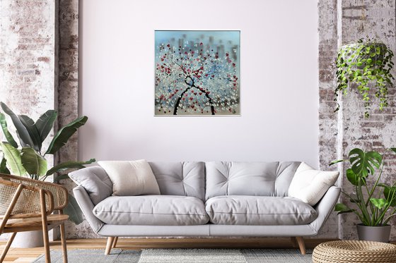 Sommer - Abstract acrylic painting, Abstract Flowers