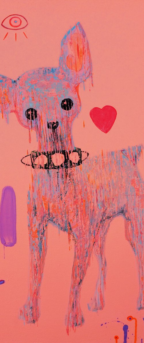 Hologram puppy Painting by Anastasia Balabina by ANASTASIA BALABINA