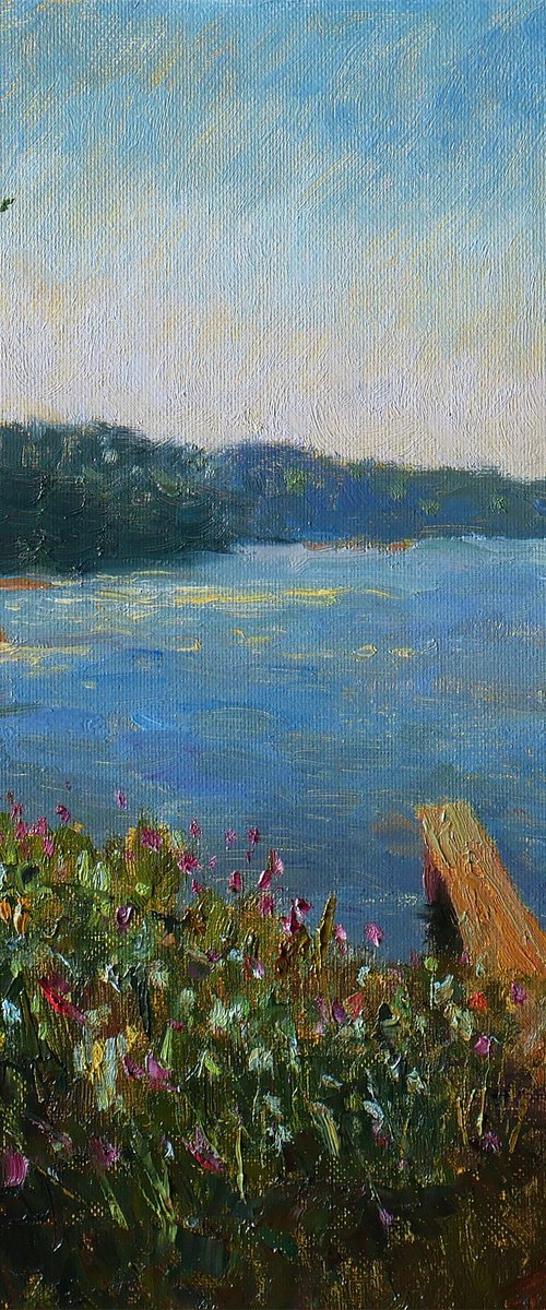 Hot Midday - original summer landscape, painting by Nikolay Dmitriev