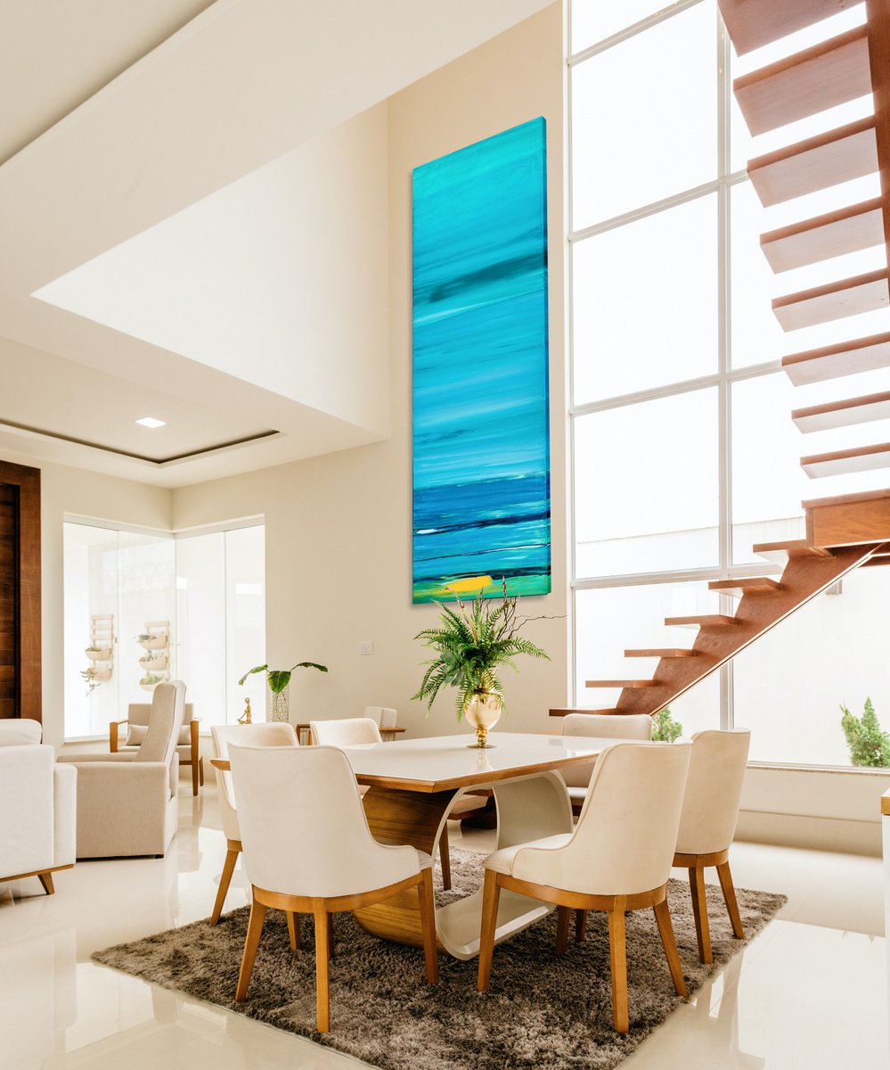  Field Of Blue - Chasing Light By Cornelia Petrea, 103 X 28, Artwork For Sale On Artfinder