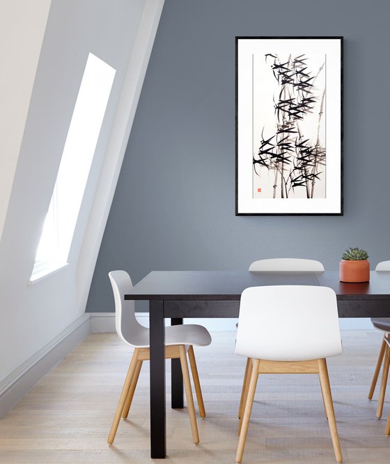 Bamboo in the wind - Bamboo series No. 2120 - Oriental Chinese Ink Painting