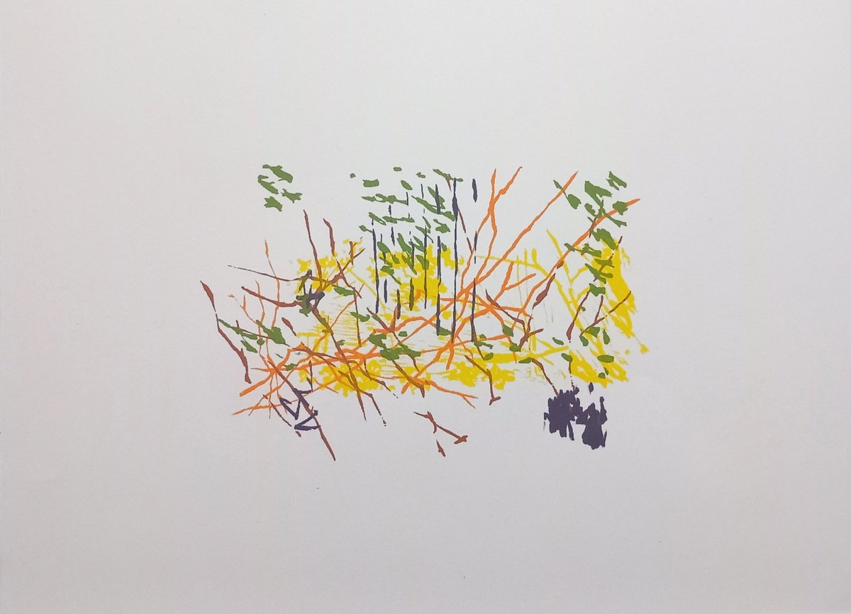 Organic Landscape Screenprint By Adam Grose Ma Pgce, 15 X 11, River Tone, Original Artwork