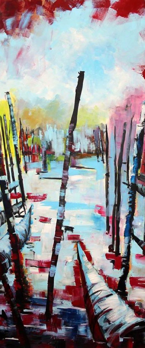 N25 Venice 2 bright acrylic on canvas 100x150cm by Lukasz Lepik