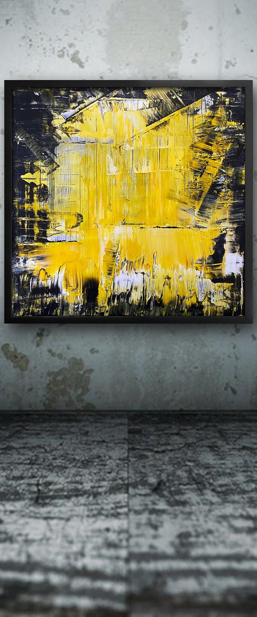 "Incognito" - Original PMS Abstract Acrylic Painting On Plexiglass, Framed - 26" x 26" by Preston M. Smith (PMS)