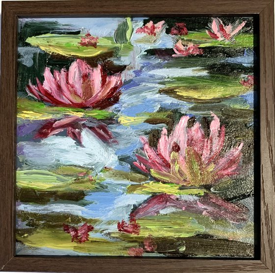 Pond with water lilies.