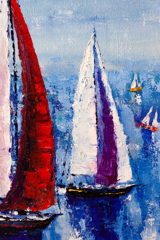 Yachts at sea