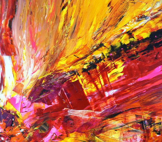 Yellow Red Abstraction XXL 2