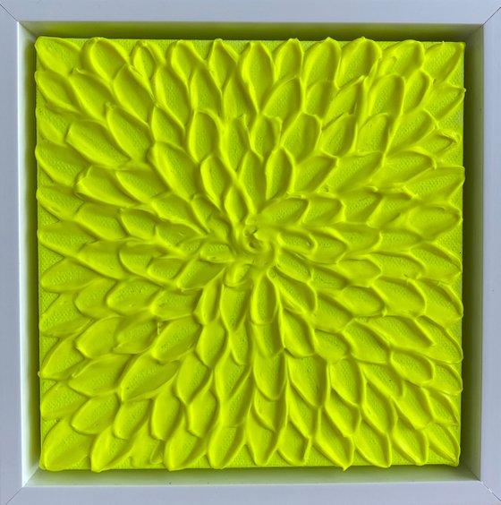 Fluoro yellow abstract mini