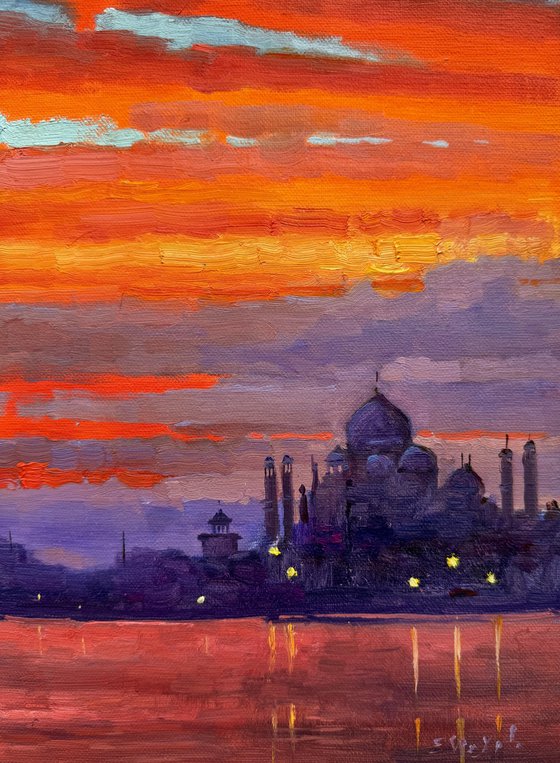 Taj Mahal at Sunset