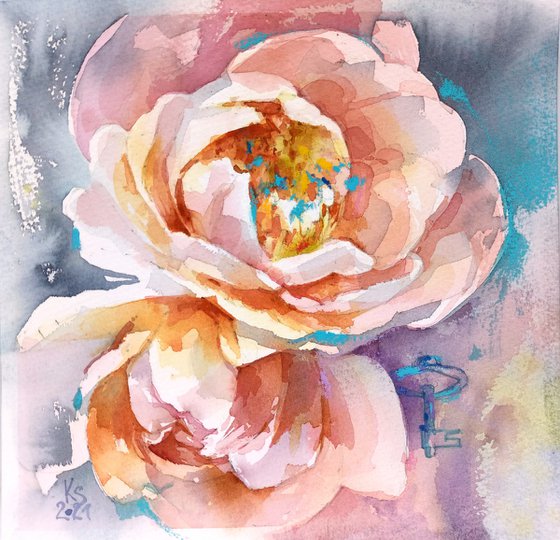 Original watercolor "Touch of spring"
