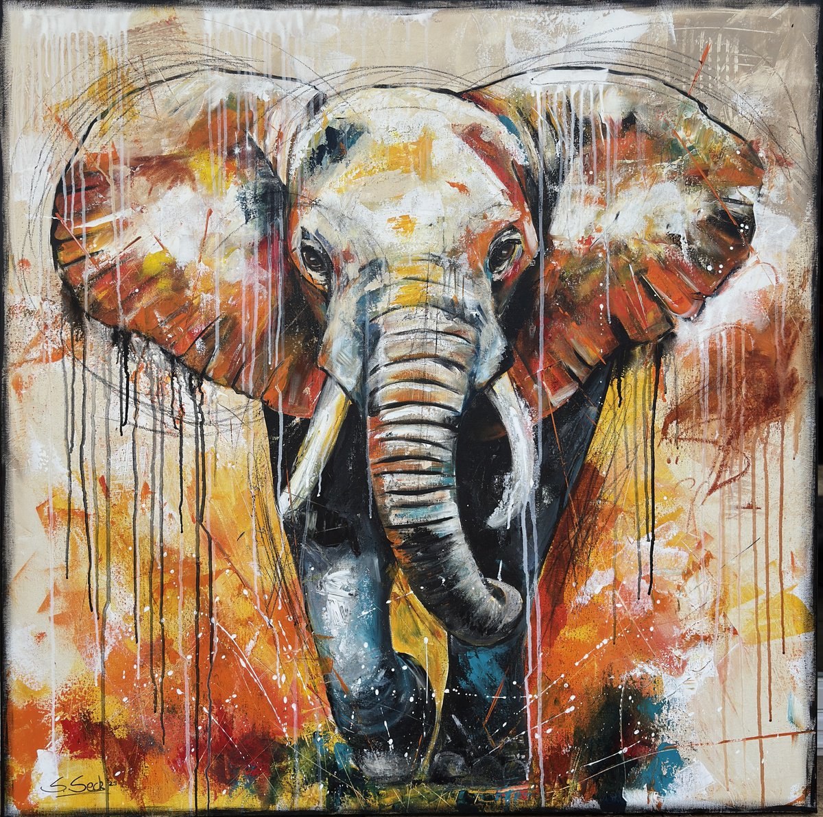 Little Kibo By Sabrina Seck, 43 X 43, Artwork For Sale On Artfinder