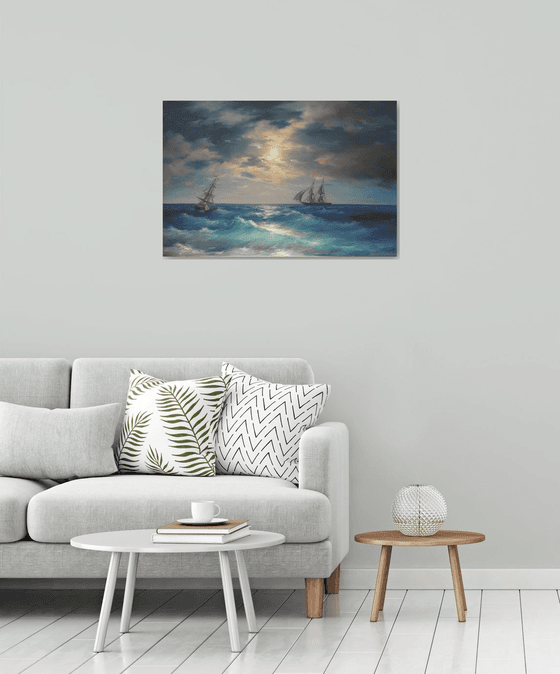 luminous night(60x90cm, oil painting)
