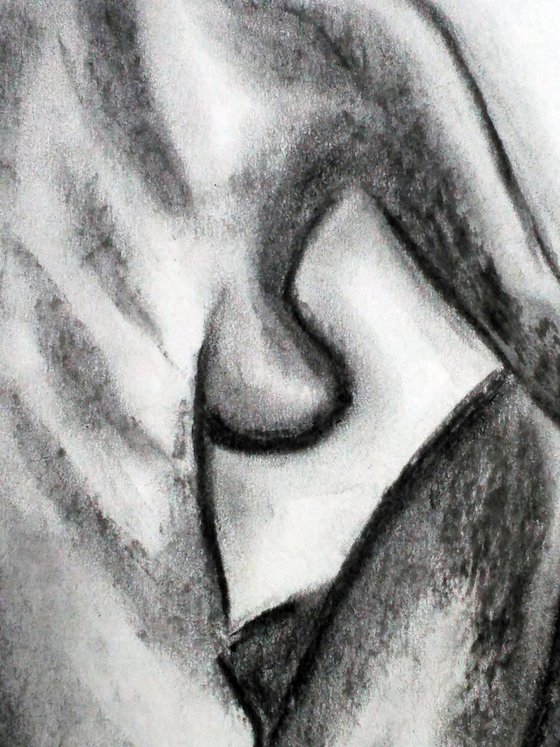 Woman Nude Charcoal Art