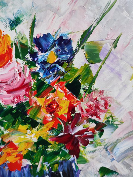 Roses in a vase.