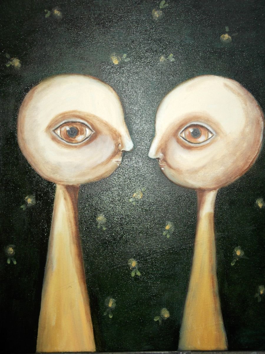 The couple - oil on canvas by Silvia Beneforti