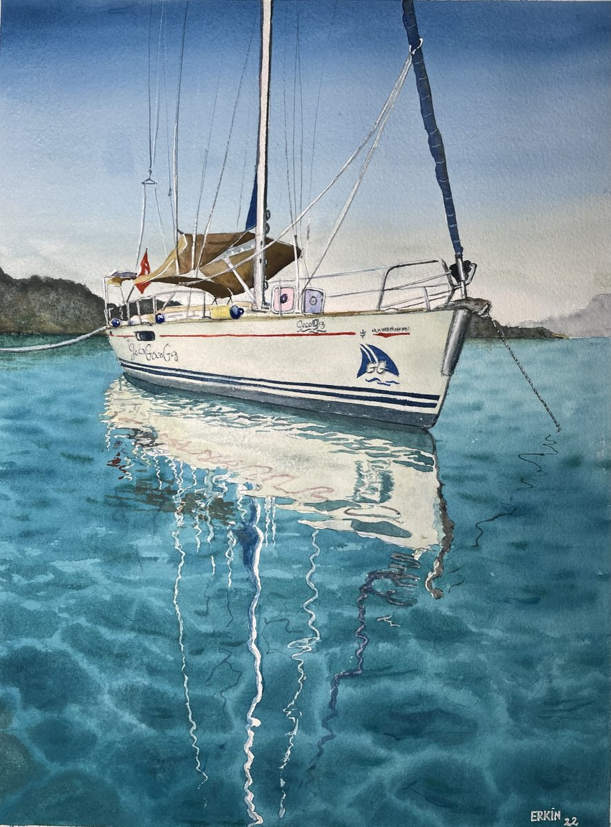 Sailboat Gocagiz. by Erkin Yilmaz