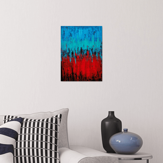 Vibrant Red & Turquoise -II