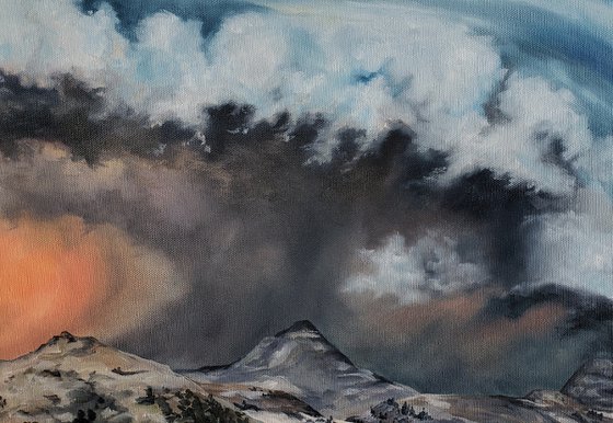 Landscape - Thunderstorms - "Storm Over the Killdeer Mountains"