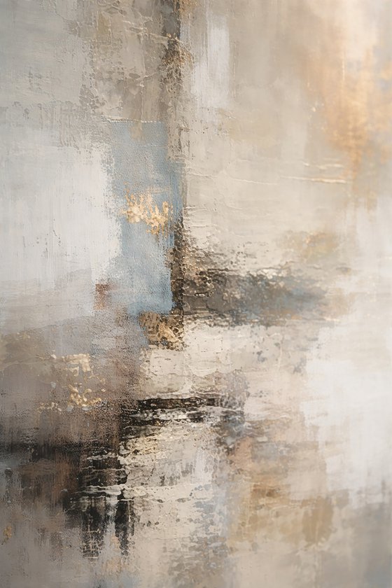 Abstract Gold and Beige Hazy City
