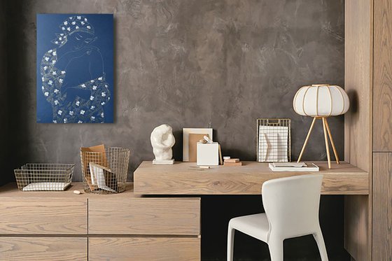 Composition on blue 2