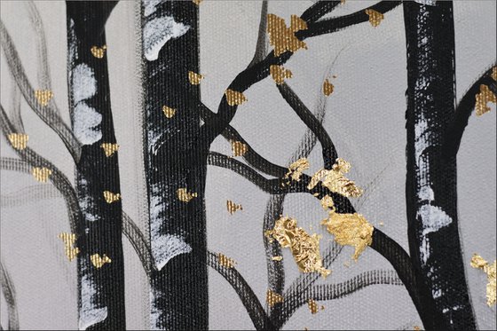 Golden Forest 2 - Acrylic Painting on Stretched Canvas - Abstract Art