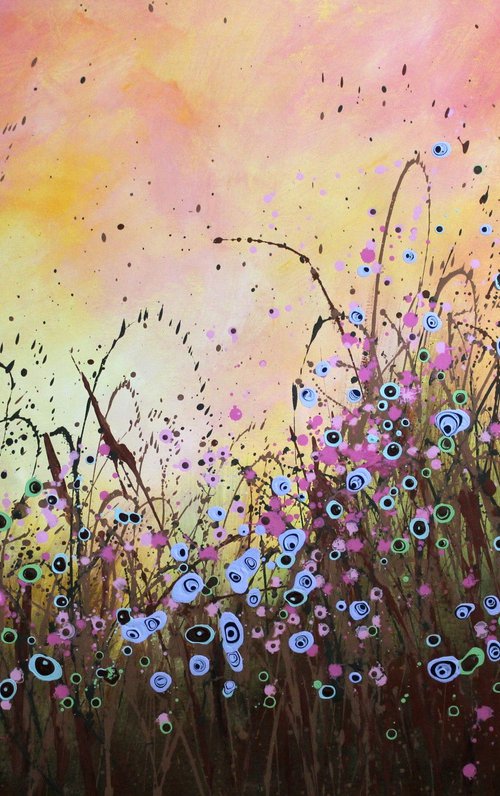 New Hopes #3 -  Large Original abstract floral painting by Cecilia Frigati