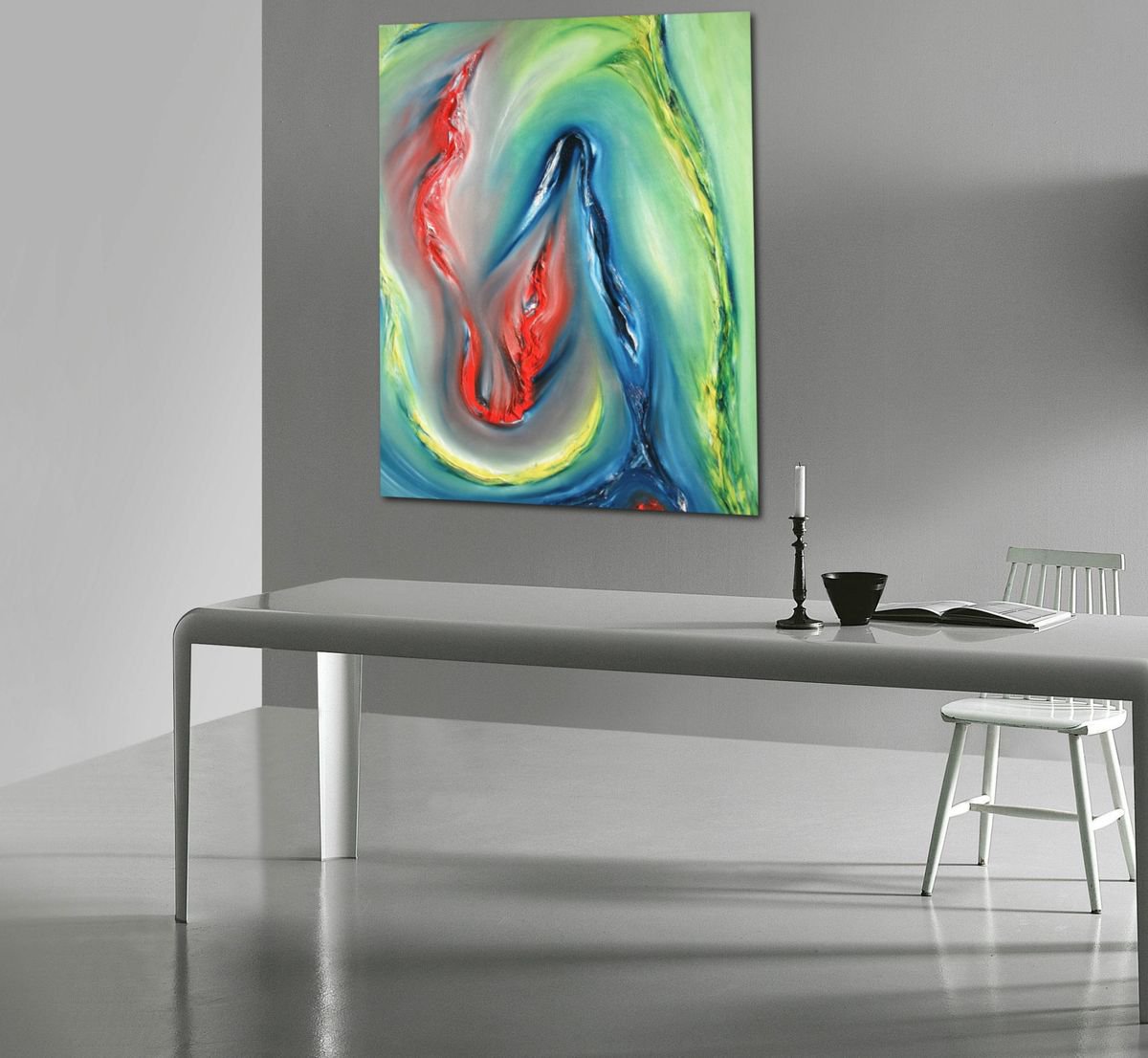 Organic Abstract Oil Painting By Davide De Palma, 31 X 39, Indomitus, Original Artwork