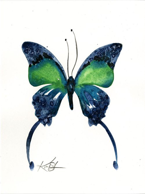 Watercolor Butterfly 6 - Abstract Butterfly Watercolor Painting by Kathy Morton Stanion