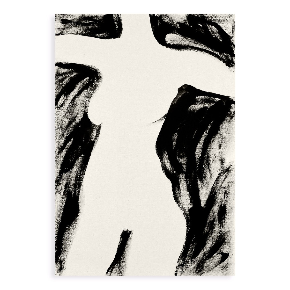 Abstract Portrait Acrylic Painting By Anna Pepe, 28 X 39, Figure 02 Unprimed, Original Artwork