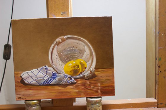 Colander and lemons