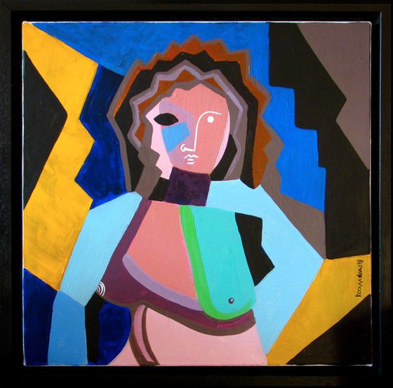 Portrait of a Woman with Yellow and Blue