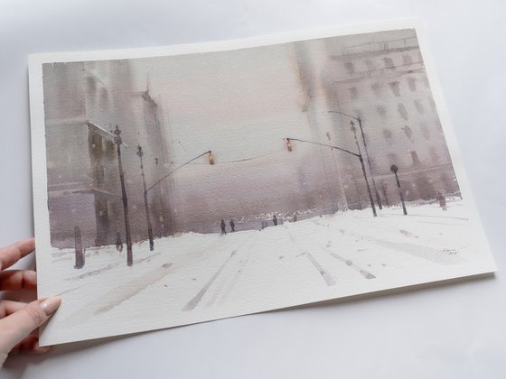 Snowy New York City