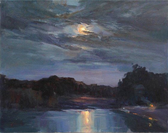Moonrise by the river