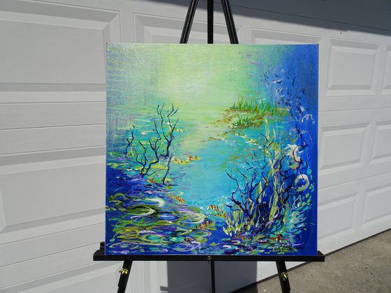 IT'S A NEW DAY. Modern Impressionism inspired by Claude Monet Water-lilies