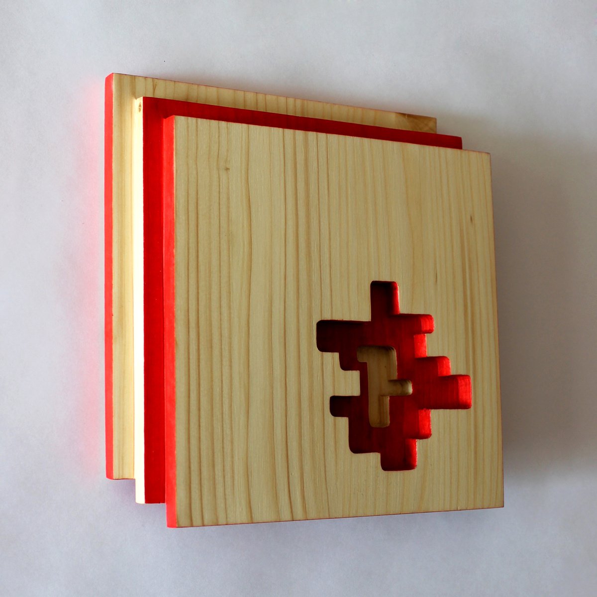 Urban And Pop Abstract Relief By Nikolay Martinov, 8 X 8", "Part Of The Machine Iv", Original Artwork