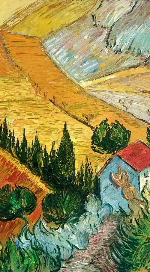 Tuscan Landscape (after Van Gogh) by Roman Sleptsuk