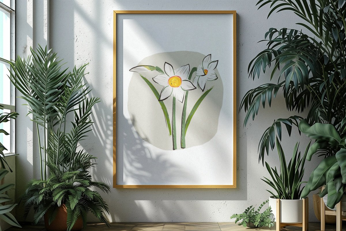 Botanical Giclee Print By Emma Evans-Freke, 12 X 17, A Wild Narcissus, Original Artwork