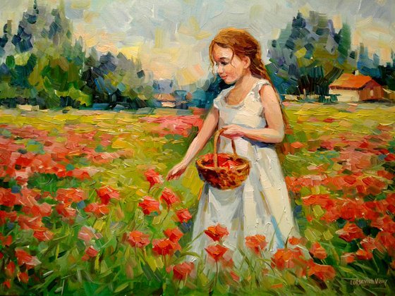 Girl in a poppy field