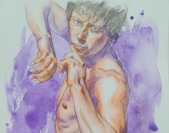 watercolor painting - Purple Dream #18063