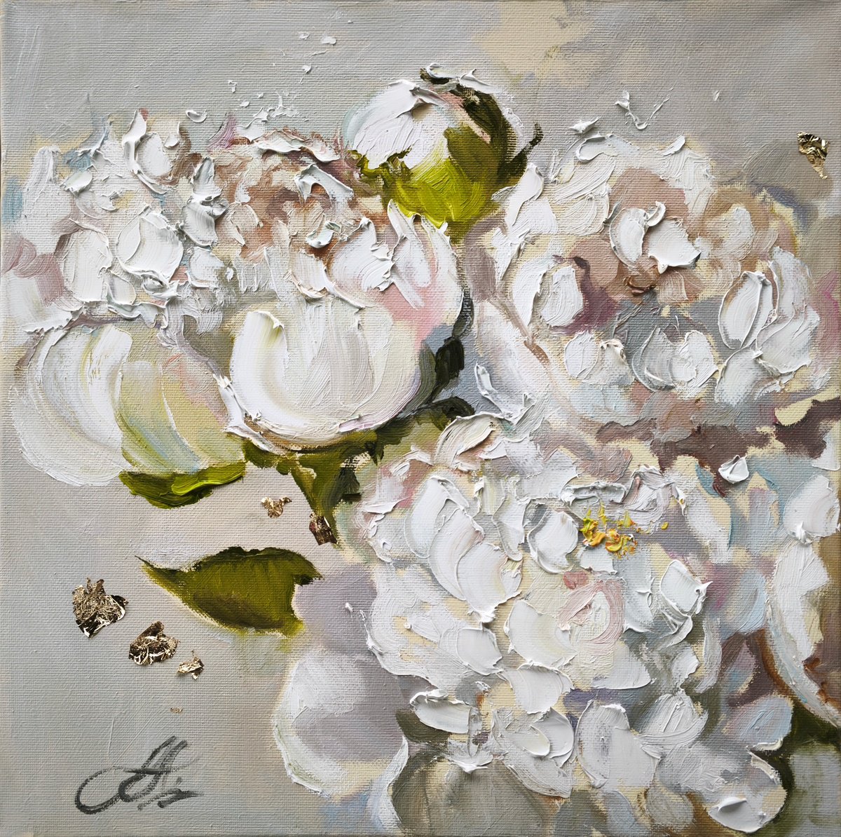 Impressionistic Painting , Zefiro Di Peonie By Annet Loginova, 16 X 16, Artwork For Sale On Artfinder