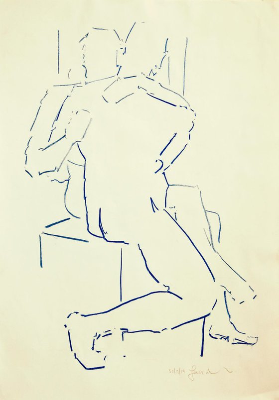 Nude Female and Male Life Drawing study No 402