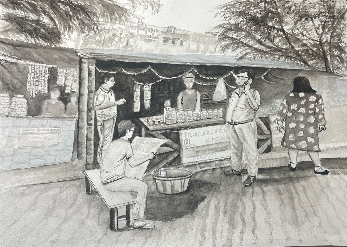 Impressionistic Cityscapes Watercolour By Neha Soni, 16 X 12", Composition 2, Original Artwork