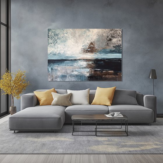 Tides of Illumination-blue indigo seascape