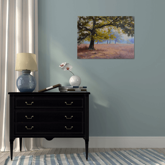 Autumn in an oak grove